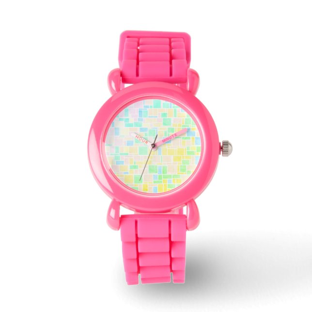 Mondrian Pastel 3 Armbanduhr (Vorderseite)