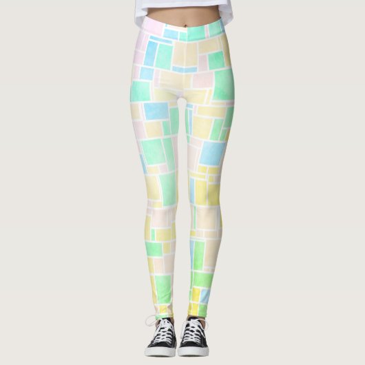 Mondrian Pastel 3 Leggings (Vorderseite)