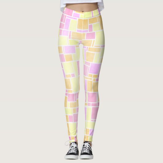 Mondrian Pastel 4 Leggings (Vorderseite)