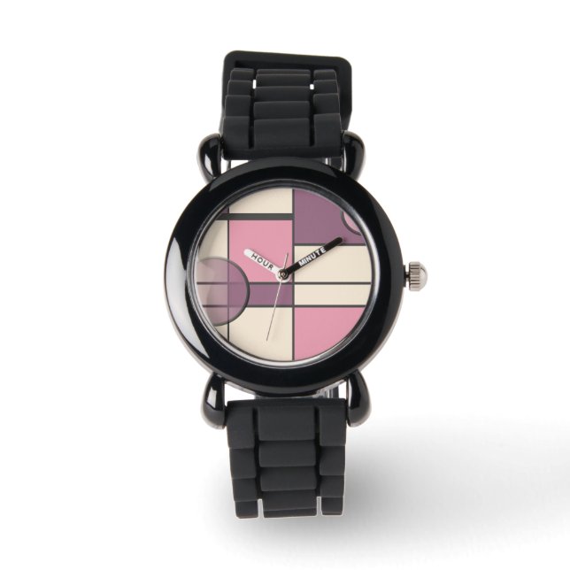 Mondrian & Pastell Armbanduhr (Vorderseite)