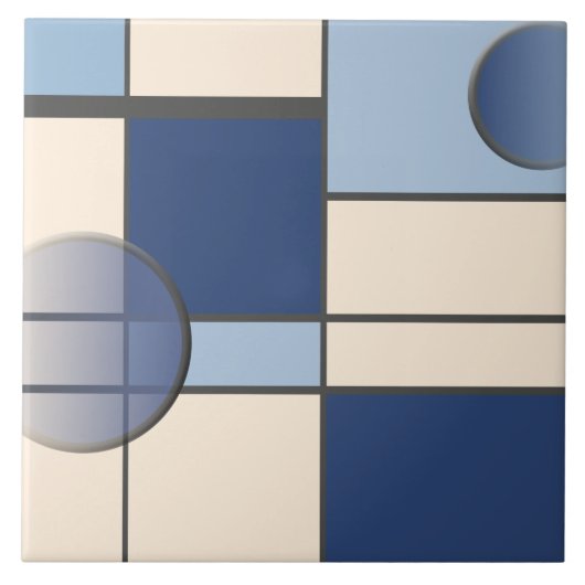 Mondrian & Pastell Fliese (Vorderseite)
