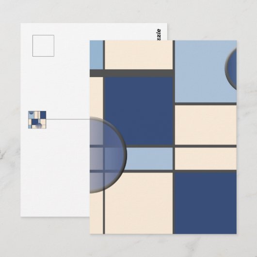 Mondrian & Pastell Postkarte (Vorne/Hinten)