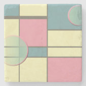 Mondrian & Pastell Steinuntersetzer (Vorderseite)