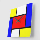 Mondrian Pattern Style Quadratische Wanduhr (Winkel)
