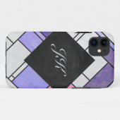 Mondrian Pink Lila White Print Case-Mate iPhone Hülle (Rückseite (Horizontal))