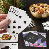 Mondrian Pink Lila White Print Spielkarten (In Situ)