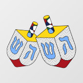 Mondrian Polka Dot Dreidels Fensteraufkleber (Blatt)