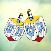 Mondrian Polka Dot Dreidels Fensteraufkleber (Blatt 3)