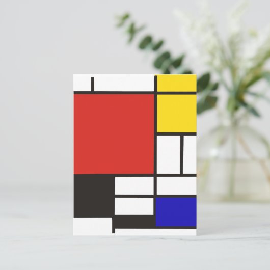 Mondrian Postkarte (Stehend Vorderseite)