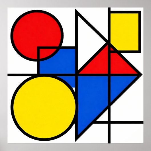 Mondrian Primary Color Composition Poster (Vorne)