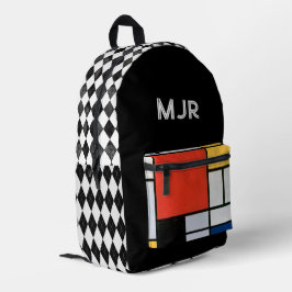 Mondrian & Raute Geometric Bedruckter Rucksack