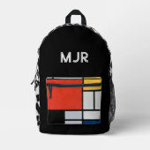 Mondrian & Raute Geometric Bedruckter Rucksack (Vorderseite)