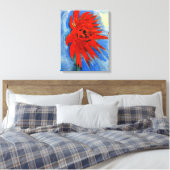 Mondrian - Red Chrysanthemum Leinwanddruck (Insitu (Schlafzimmer))