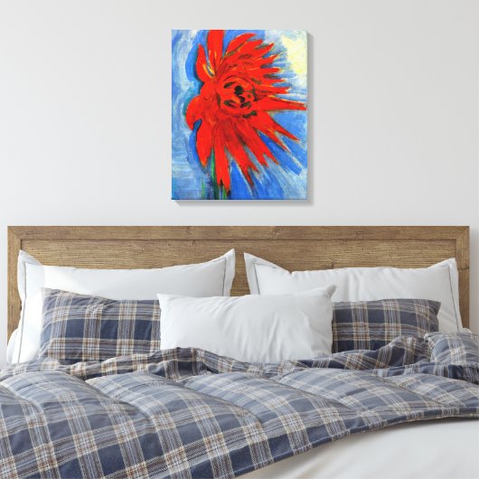 Mondrian - Red Chrysanthemum Leinwanddruck (Insitu (Schlafzimmer))