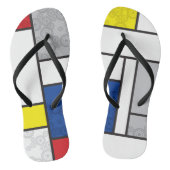 Mondrian Retro Circles Minimalistisch De Stijl Mod Badesandalen (Fußbett)