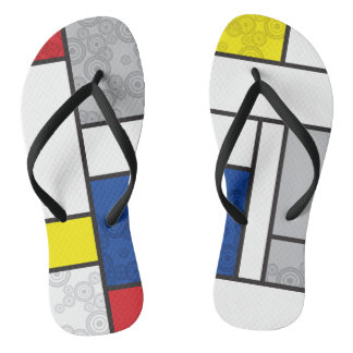 Mondrian Retro Circles Minimalistisch De Stijl Mod Badesandalen