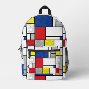 Mondrian Retro Circles Minimalistisch De Stijl Mod Bedruckter Rucksack