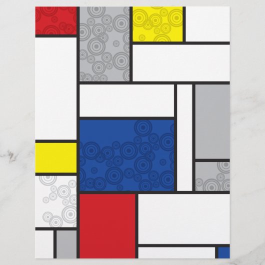 Mondrian Retro Circles Minimalistisch De Stijl Mod Flyer (Vorne)