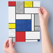 Mondrian Retro Circles Minimalistisch De Stijl Mod Flyer (Hand)