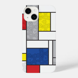 Mondrian Retro Circles Minimalistisch De Stijl Mod iPhone 15 Pro Hülle