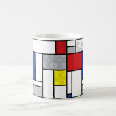 Mondrian Retro Circles Minimalistisch De Stijl Mod Kaffeetasse (Mittel)