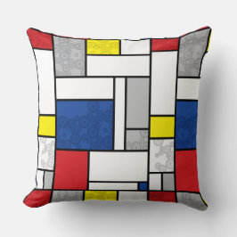 Mondrian Retro Circles Minimalistisch De Stijl Mod Kissen