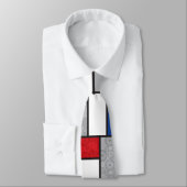 Mondrian Retro Circles Minimalistisch De Stijl Mod Krawatte (Gebunden)