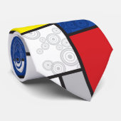 Mondrian Retro Circles Minimalistisch De Stijl Mod Krawatte (Gerollt)