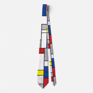 Mondrian Retro Circles Minimalistisch De Stijl Mod Krawatte