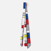Mondrian Retro Circles Minimalistisch De Stijl Mod Krawatte (Rückseite)