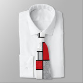 Mondrian Retro Circles Minimalistisch De Stijl Mod Krawatte (Gebunden)