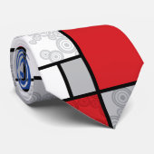 Mondrian Retro Circles Minimalistisch De Stijl Mod Krawatte (Gerollt)