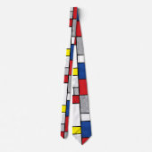 Mondrian Retro Circles Minimalistisch De Stijl Mod Krawatte (Rückseite)