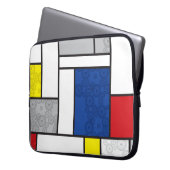 Mondrian Retro Circles Minimalistisch De Stijl Mod Laptopschutzhülle (Vorderseite Links)