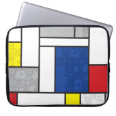 Mondrian Retro Circles Minimalistisch De Stijl Mod Laptopschutzhülle (Vorderseite)