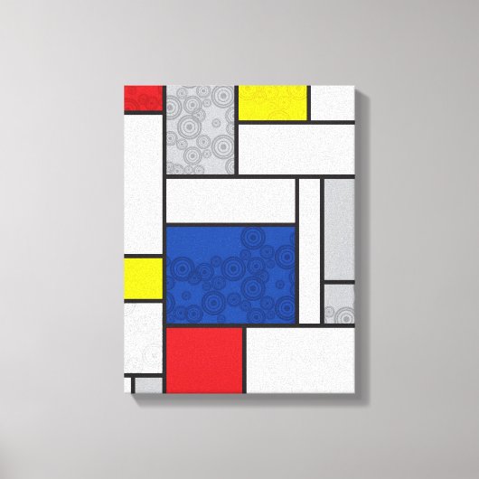 Mondrian Retro Circles Minimalistisch De Stijl Mod Leinwanddruck (Vorderseite)