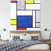 Mondrian Retro Circles Minimalistisch De Stijl Mod Leinwanddruck (Insitu (Schlafzimmer))