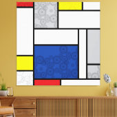 Mondrian Retro Circles Minimalistisch De Stijl Mod Leinwanddruck (Insitu (Wohnzimmer))