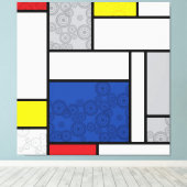 Mondrian Retro Circles Minimalistisch De Stijl Mod Leinwanddruck (Insitu (Holzboden))