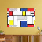 Mondrian Retro Circles Minimalistisch De Stijl Mod Leinwanddruck (Insitu (Wohnzimmer))