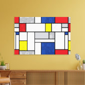 Mondrian Retro Circles Minimalistisch De Stijl Mod Leinwanddruck (Insitu (Wohnzimmer))