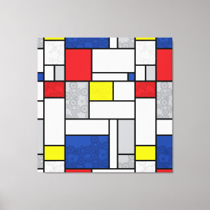 Mondrian Retro Circles Minimalistisch De Stijl Mod Leinwanddruck