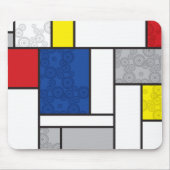 Mondrian Retro Circles Minimalistisch De Stijl Mod Mousepad (Vorne)