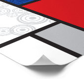 Mondrian Retro Circles Minimalistisch De Stijl Mod Poster (Ecke)
