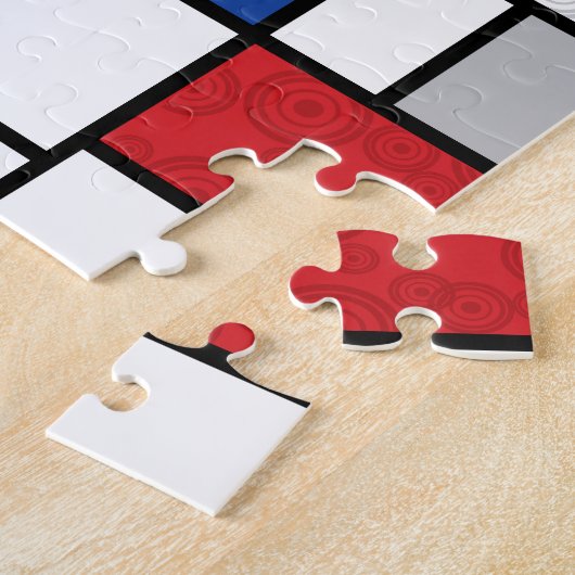 Mondrian Retro Circles Minimalistisch De Stijl Mod Puzzle (Seite)