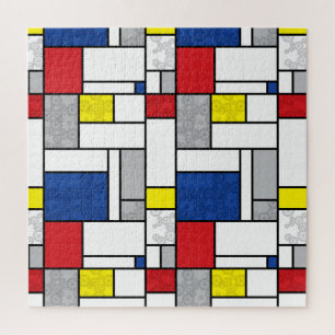 Mondrian Retro Circles Minimalistisch De Stijl Mod Puzzle
