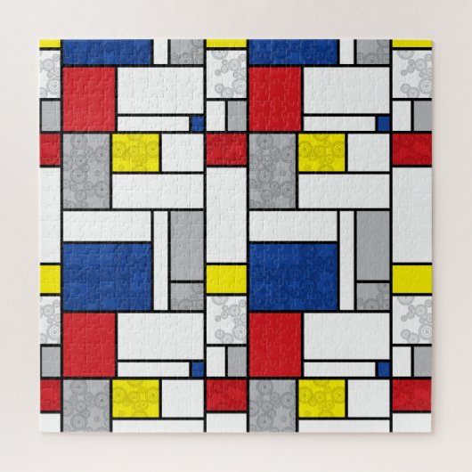 Mondrian Retro Circles Minimalistisch De Stijl Mod Puzzle (Vertikal)