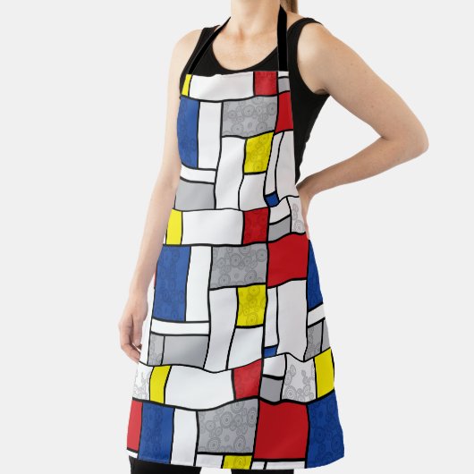 Mondrian Retro Circles Minimalistisch De Stijl Mod Schürze (InSitu)