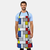 Mondrian Retro Circles Minimalistisch De Stijl Mod Schürze (Getragen)