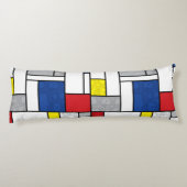 Mondrian Retro Circles Minimalistisch De Stijl Mod Seitenschläferkissen (Rückseite)